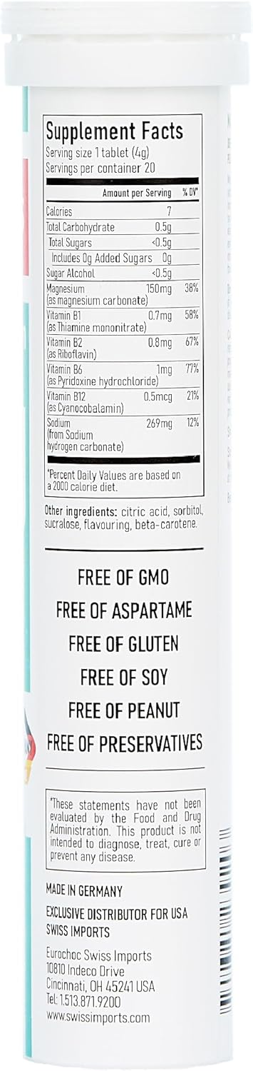 3-Pack Swiss Imports Effervescent Magnesium + B Complex Dietary Supplement with 60 Tablets