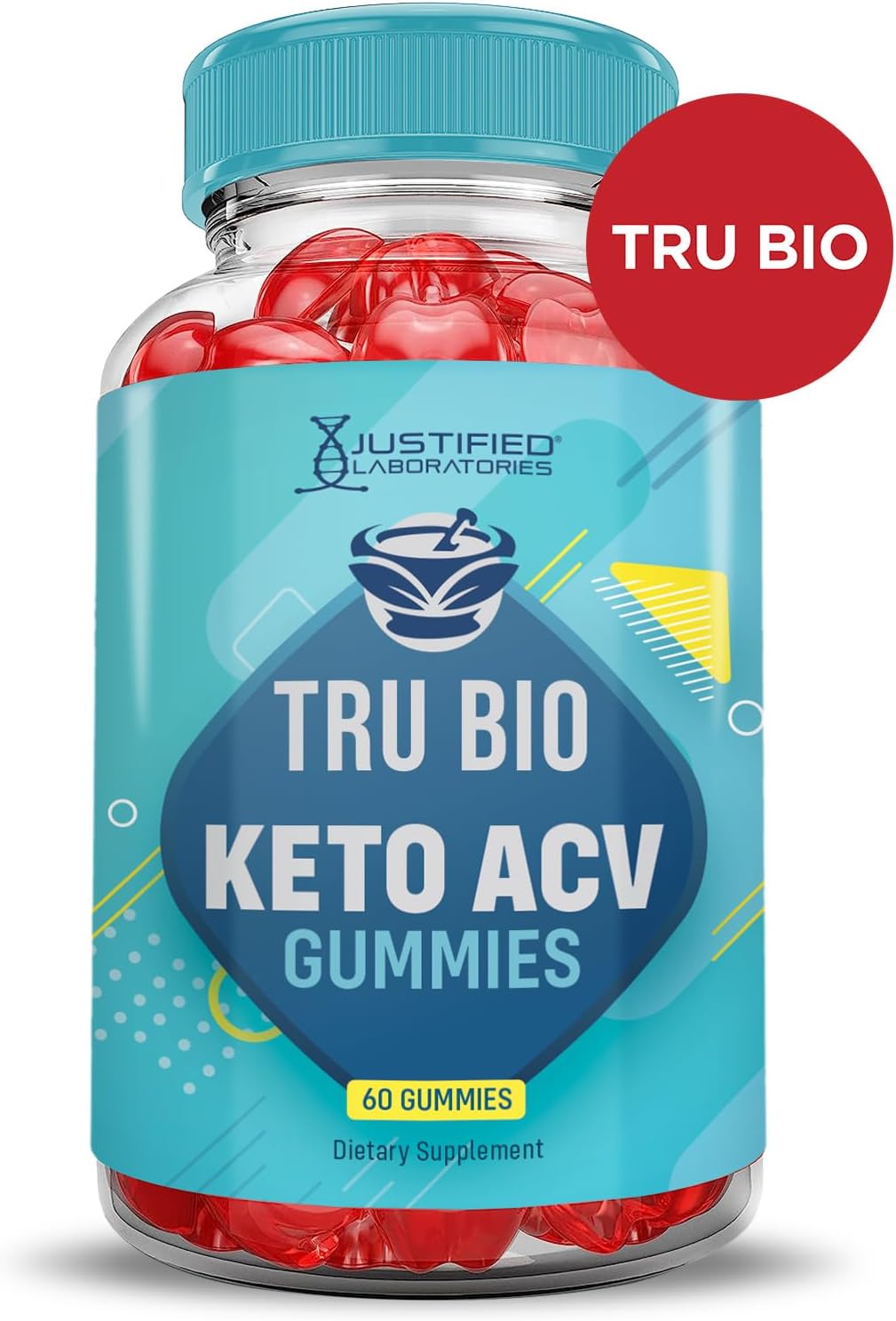 3-Pack Tru Bio Keto ACV Gummies (1000MG) with Pomegranate & Beet Juice Powder - Vegan & Non GMO - 180 Gummies