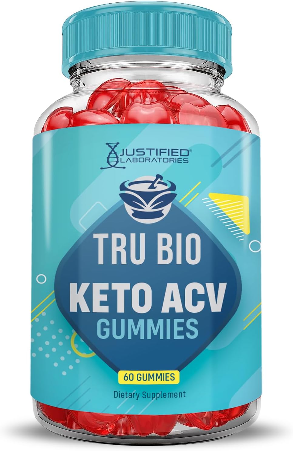 3-Pack Tru Bio Keto ACV Gummies (1000MG) with Pomegranate & Beet Juice Powder - Vegan & Non GMO - 180 Gummies