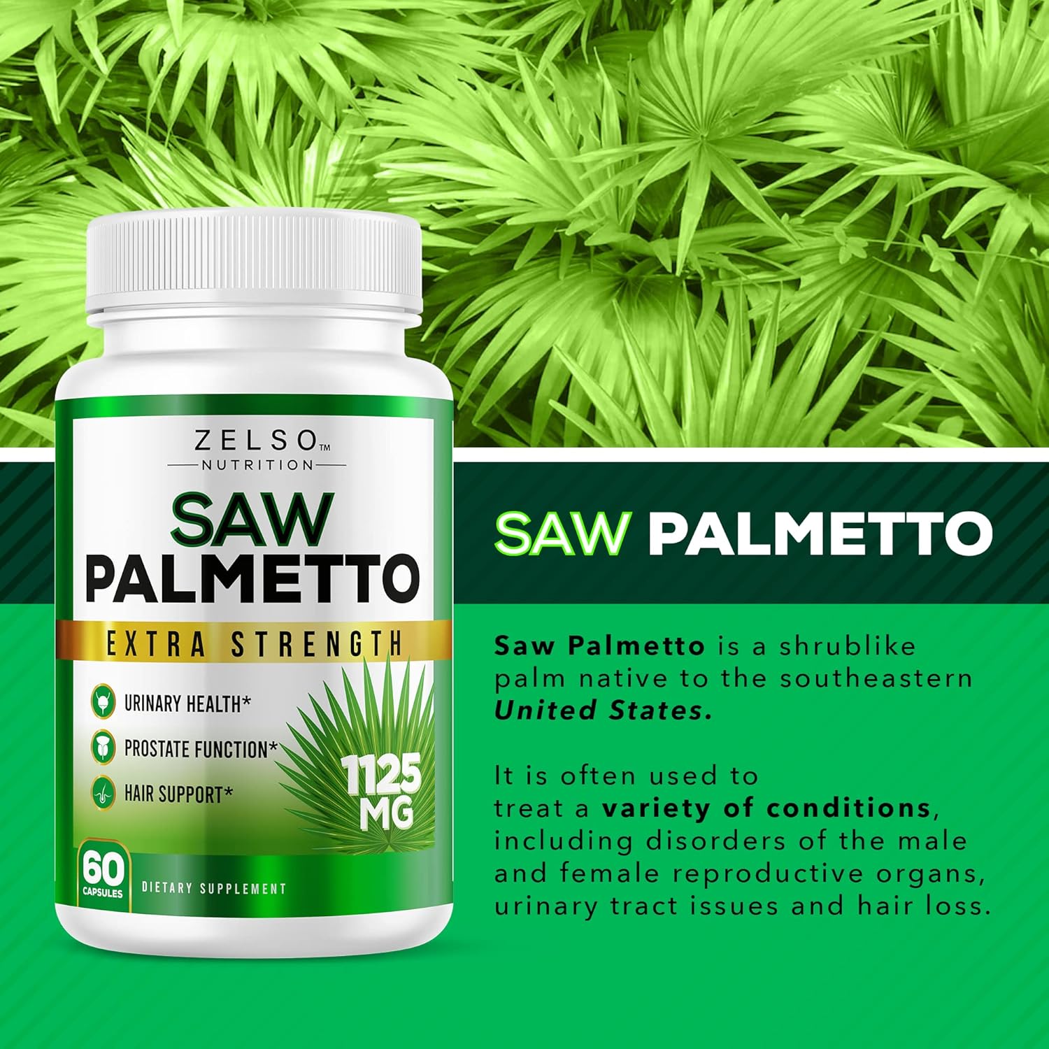 3 Pack ZELSO Saw Palmetto Prostate Supplement for Men - DHT Blocker Hair Growth, Beta Blocker, Urinary Health - Prostate Function Support - 3 Month Supply