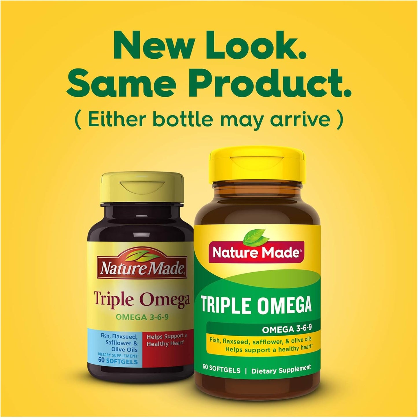 3 Packs of Nature Made Triple Omega 3-6-9 Softgels for Heart Health - 60 Count Omega Supplement