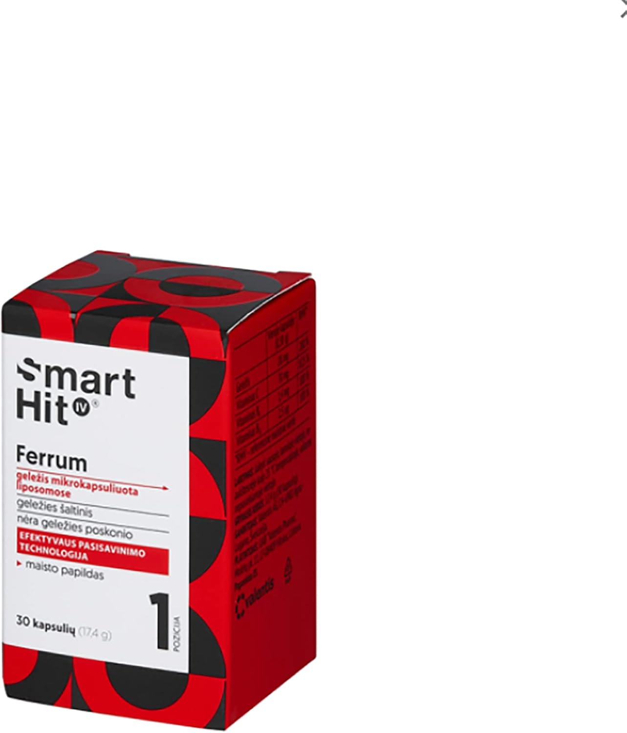 30 Capsules of Generic Smart HIT IV FERRUM Iron Supplement
