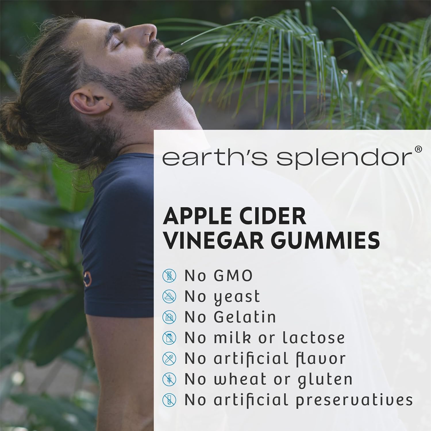 30 Count Earth's Splendor Apple Cider Vinegar Gummies for Digestive Health, Detox & Natural Energy - Vegan, Non-GMO, Gluten-Free - Fruity Flavor