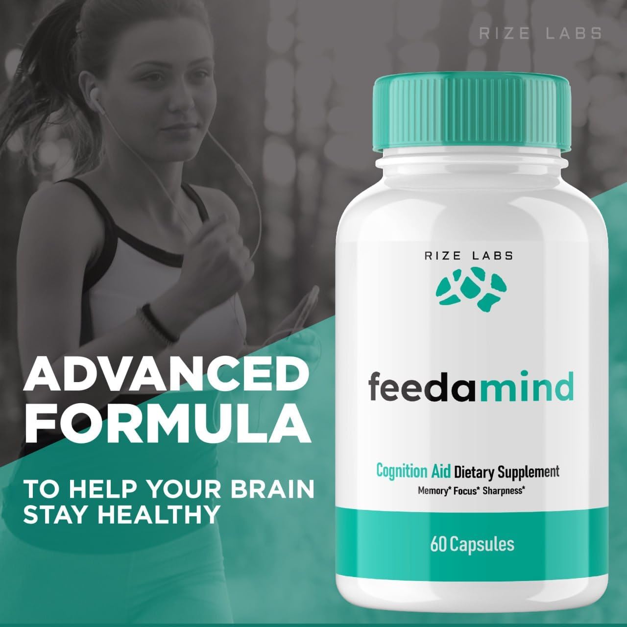 300 Capsules of Rize Labs Feedamind Cognitive Pills - Nootropic Brain Supplement for Memory, Clarity, and Focus