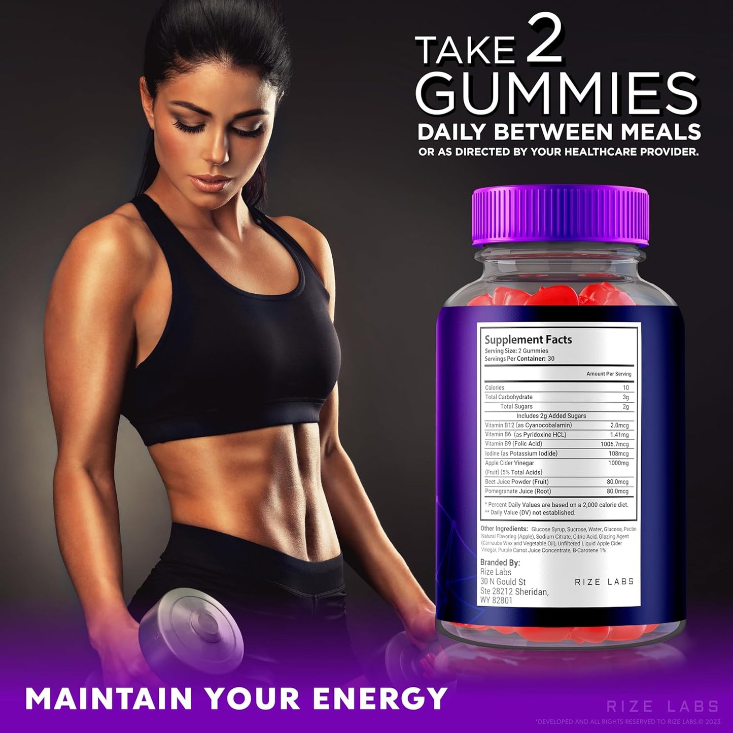 300 Count Rize Labs Royal Keto Gummies with ACV for Slimming Formula - Apple Cider Vinegar Gummies for Men & Women - Pack of 5
