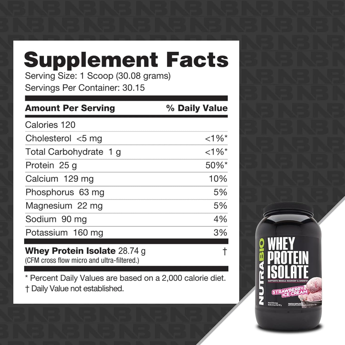 300g NutraBio Creatine Monohydrate & Strawberry Ice Cream Whey Protein Isolate Bundle - Muscle Energy, Lean Muscle Growth, Recovery, Strength