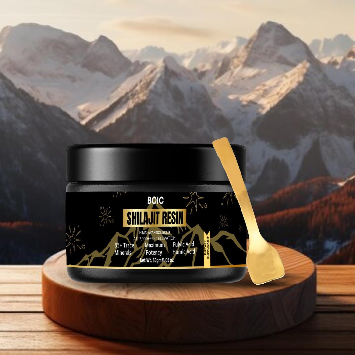 30Gm BOIC Pure Black Himalayan Shilajit Resin for Energy and Immune Support - 60 Day Supply for Men and Women