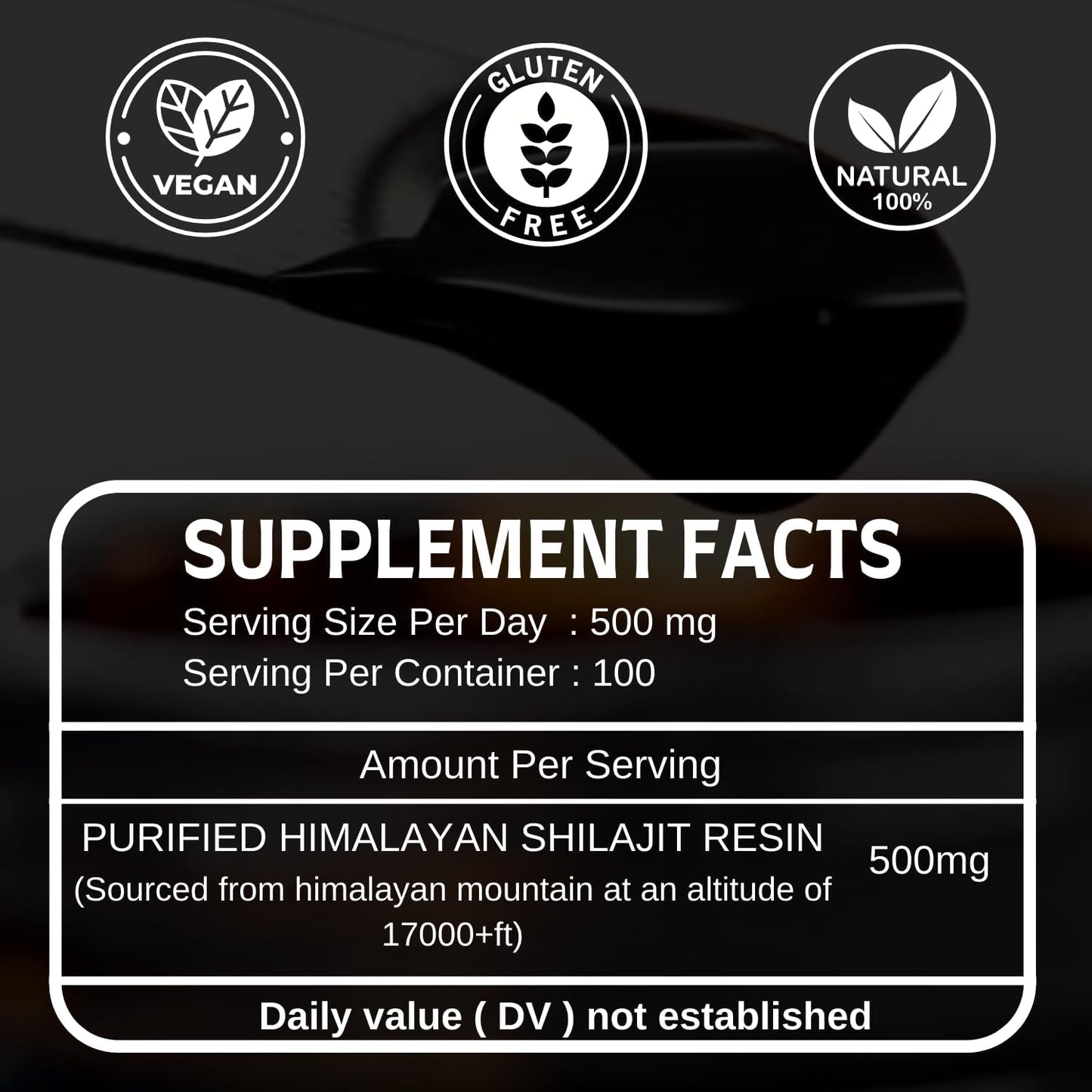 30Gm BOIC Pure Black Himalayan Shilajit Resin for Energy and Immune Support - 60 Day Supply for Men and Women