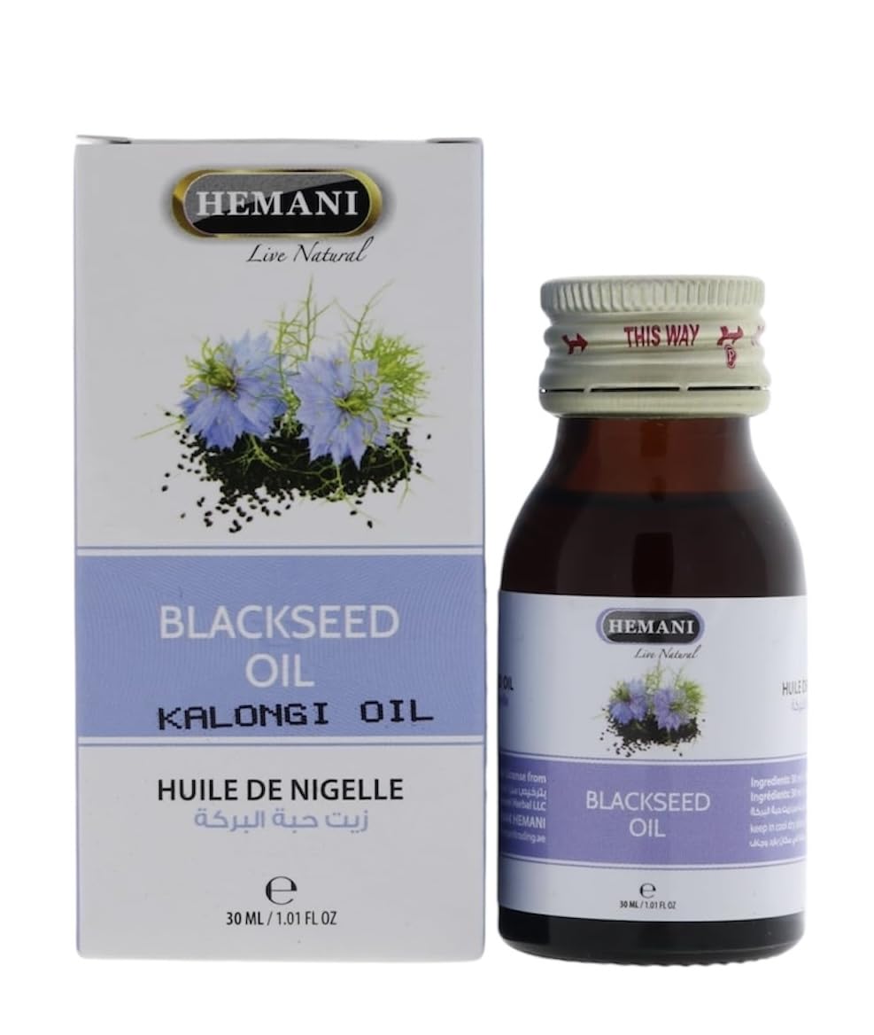 30ml Hemani Black Seed Oil - Premium Cold Pressed Nigella Sativa Oil for Digestive Health, Brain Function, Immune Support - Natural Thymoquinone Source