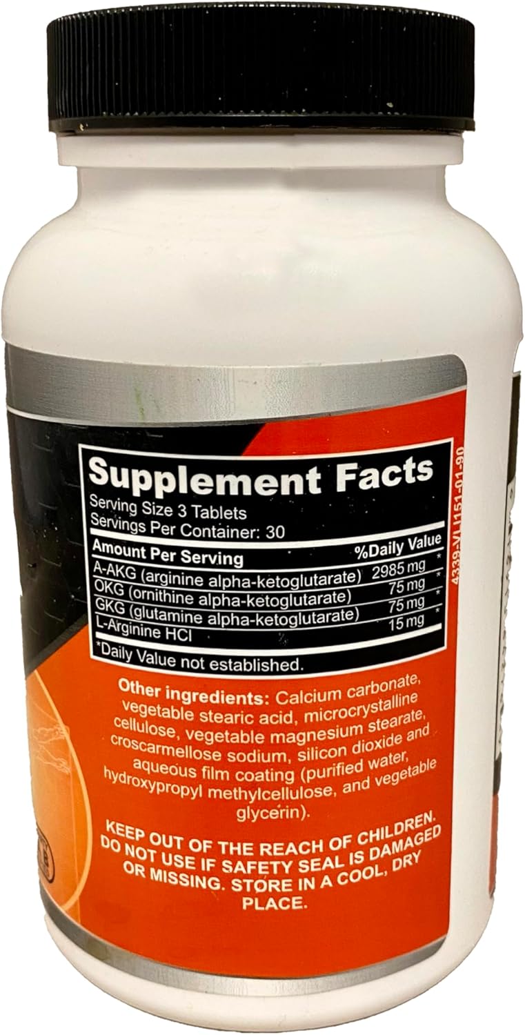 3150mg L Arginine Nitric Oxide Supplement for Muscle Growth & Energy - 90 Tablets