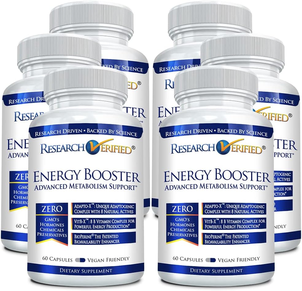 360 Capsules of Caffeine-Free Energy Support with B Vitamins and Adaptogens - 6 Month Supply