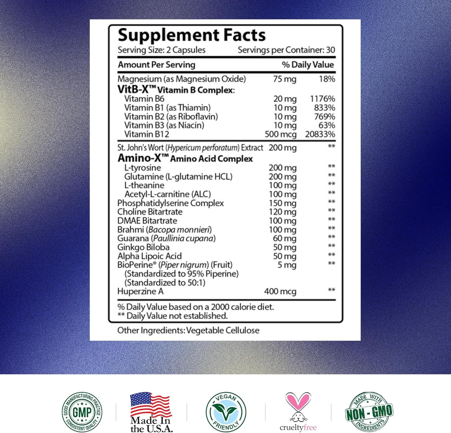 360 Capsules of Caffeine-Free Energy Support with B Vitamins and Adaptogens - 6 Month Supply