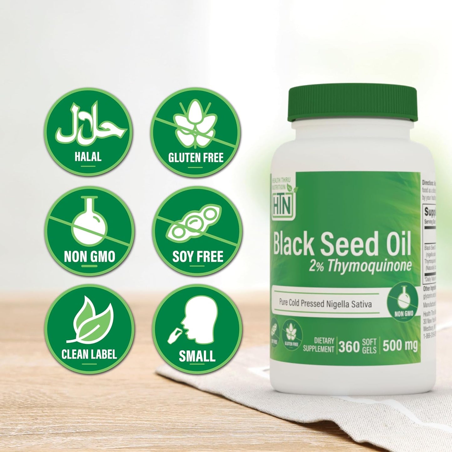 360 Softgels of High Potency Black Seed Oil with 2% Thymoquinone | Cold Pressed, Organic, Non-GMO & Gluten-Free | 3rd Party Tested