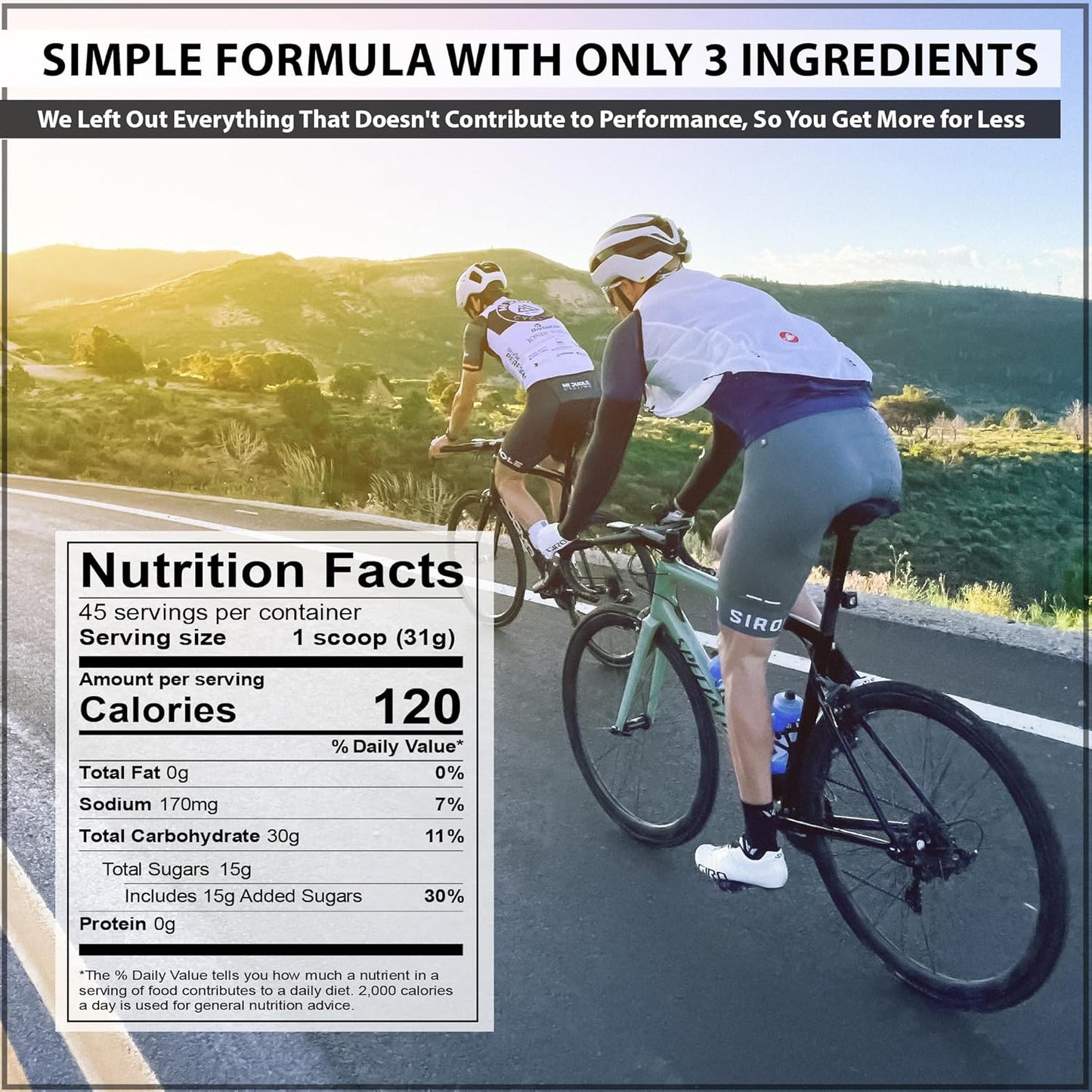 3lb Bag Generic Formula 369 Endurance Fuel Drink Mix - 45 Servings, 30g Carbs, 75mg Caffeine - Vegan, Gluten Free