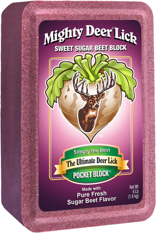 4 LB Pure Sweet Sugar Beet Deer Lick Attractant Block - Irresistible Nutrition for Deer, Long-Lasting Formula