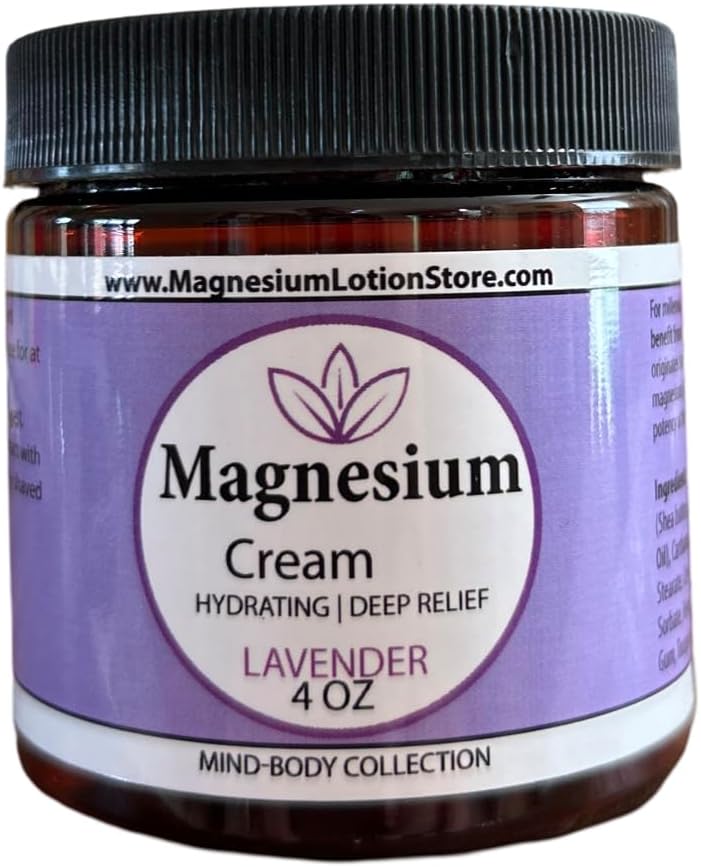 4 oz Lavender Magnesium Cream Lotion for Nighttime Use - Made in the USA