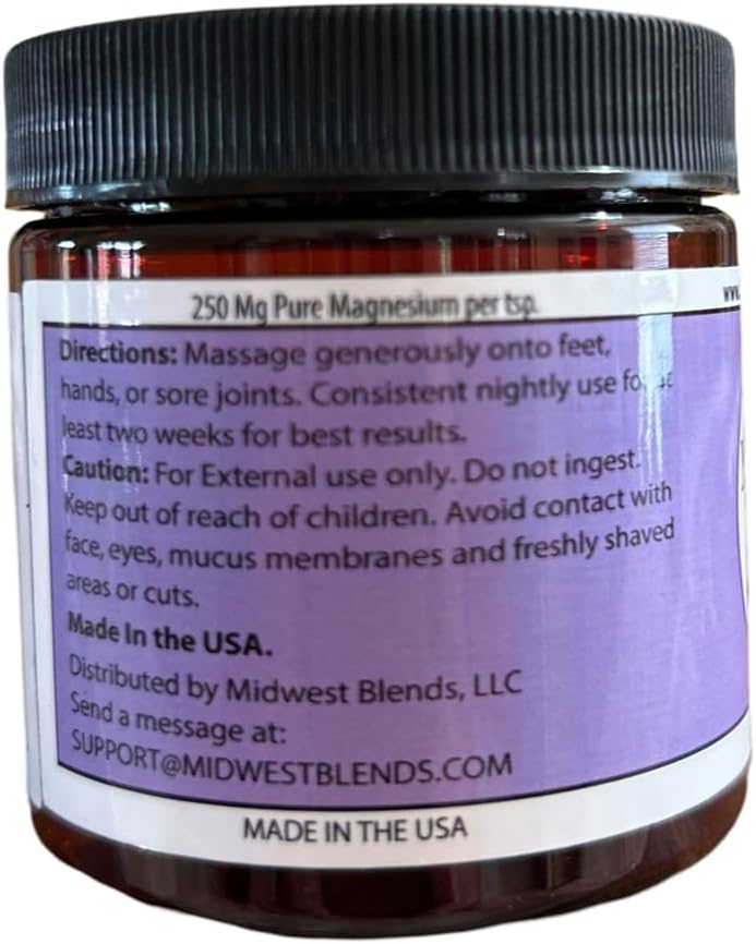 4 oz Lavender Magnesium Cream Lotion for Nighttime Use - Made in the USA