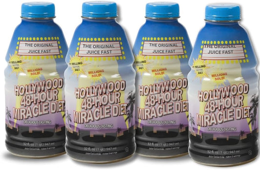 4-Pack Hollywood Diet 48-Hour Miracle Fruit Juice Cleanse - Detox &  Slimming Formula , Fast Acting & Delicious 32 Fl. Oz. Formula