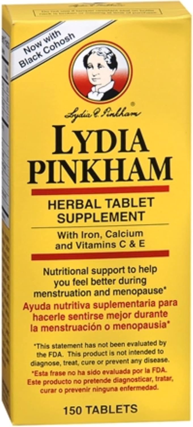 4 Packs of Lydia Pinkham Herbal Tablet Supplement, Total of 600 Tablets
