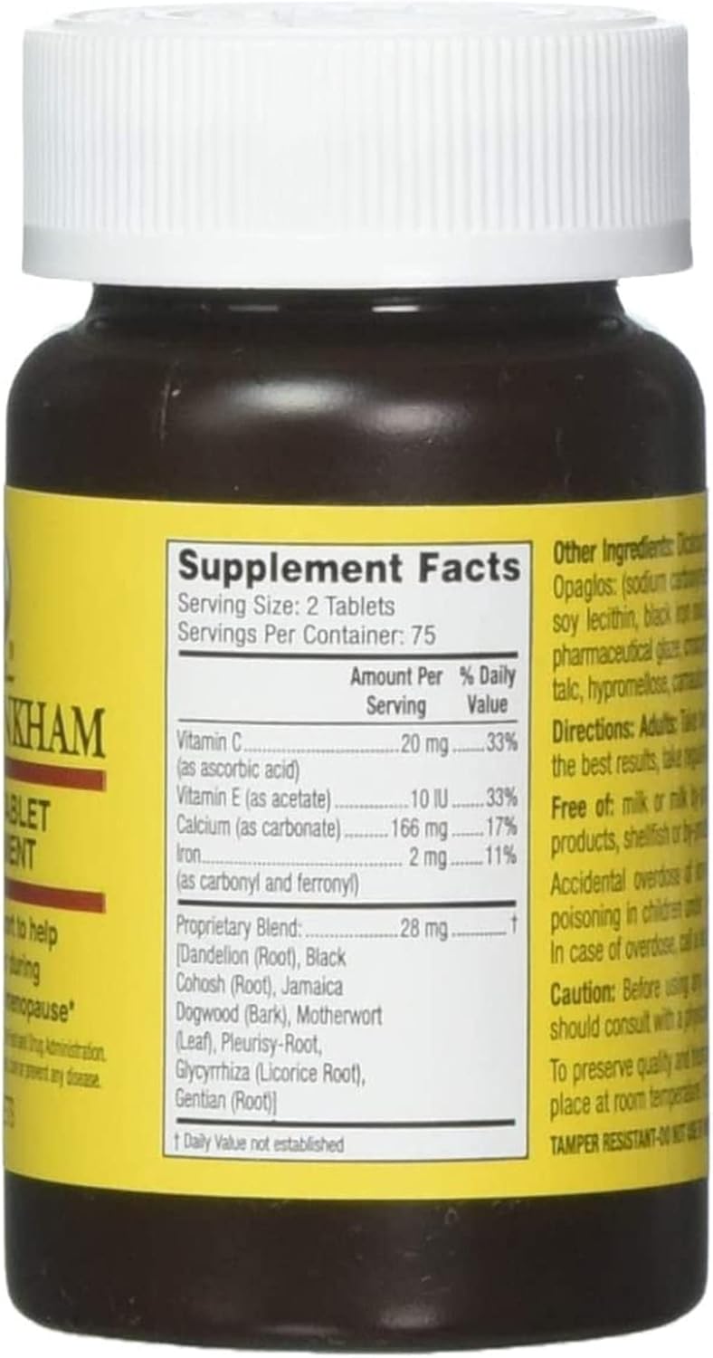 4 Packs of Lydia Pinkham Herbal Tablet Supplement, Total of 600 Tablets