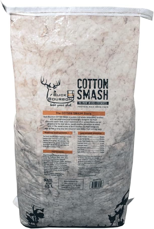 40 lb Bag of Deer Feed with Protein-Rich Buck Bourbon Cotton Smash Formula