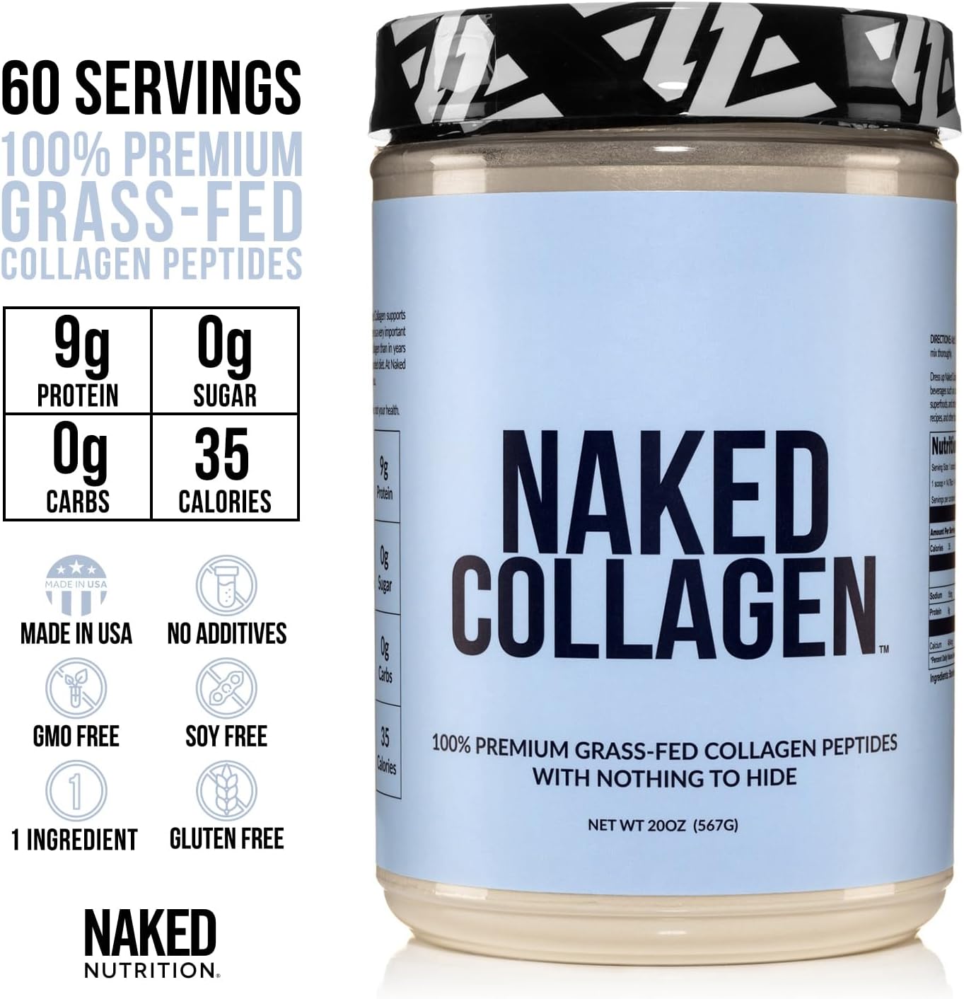 40 Servings Chocolate Collagen Coffee Creamer + 60 Servings Unflavored Collagen Peptides Protein Powder Bundle - Non-GMO, Keto, Gluten-Free, Paleo, Soy-Free