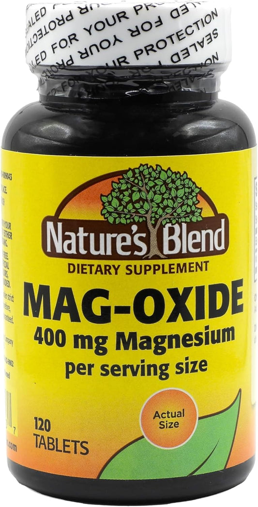 400mg Nature's Blend Magnesium Oxide Tablet for Essential Nutrient Support