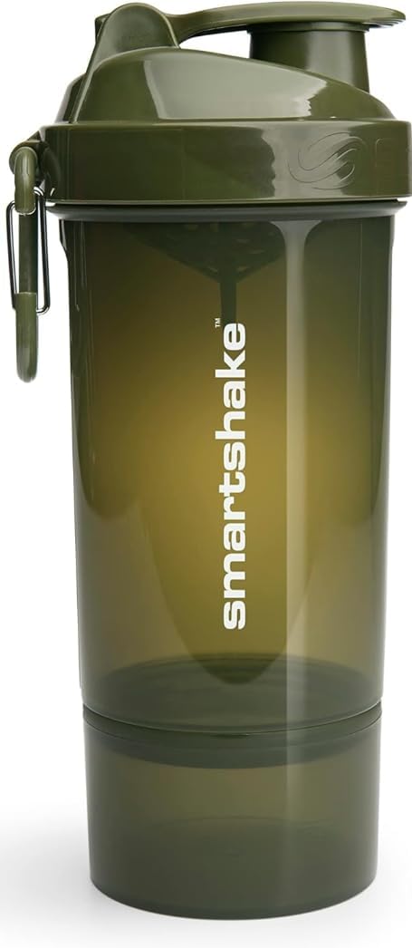 800-ml-smartshake-o2go-one-plastic-protein-shaker-bottle-27-oz---leakproof-screw-on-lid---bpa-free---army-green-for-men-and-women-1