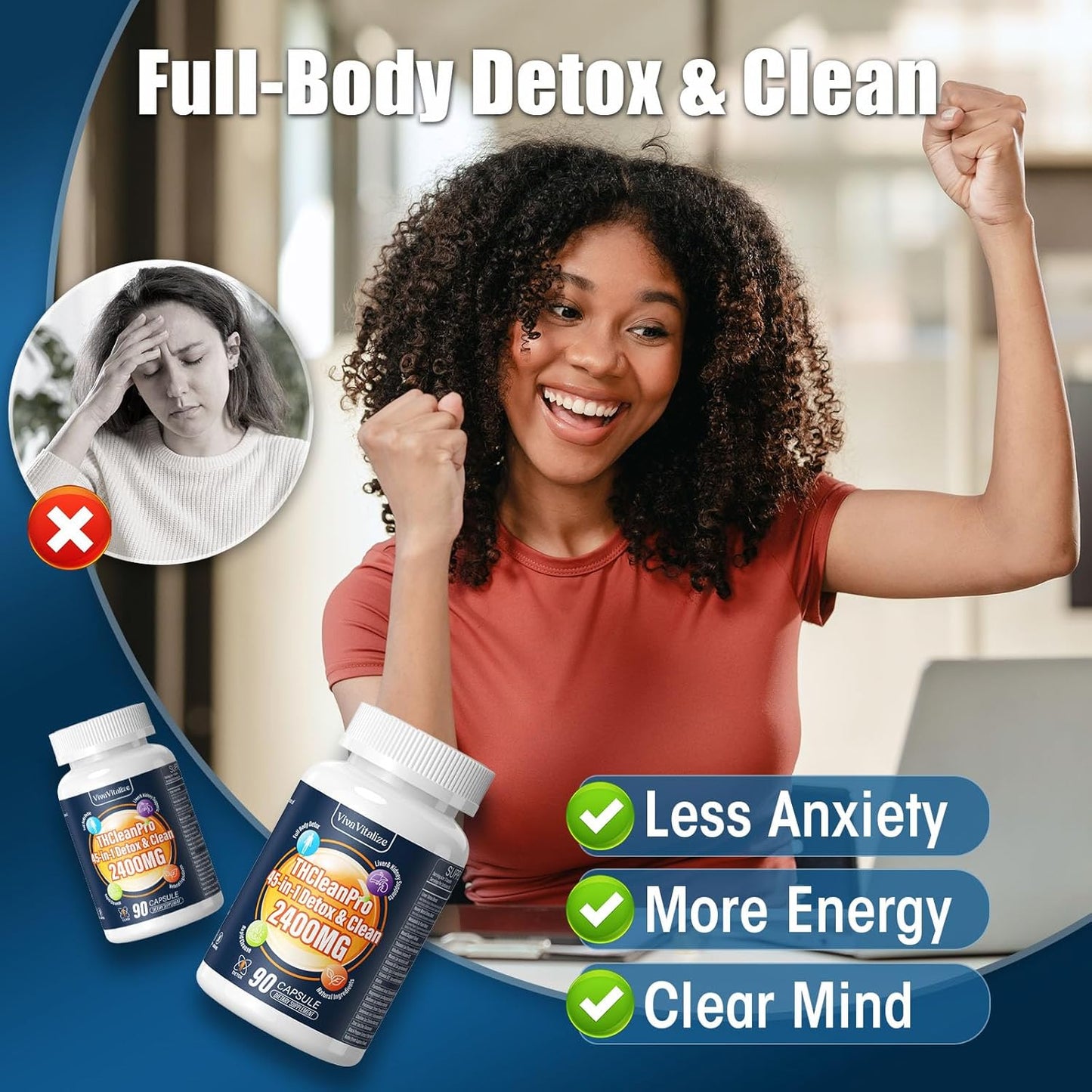 45-in-1 Liver Detox Capsules with Zeolite, Milk Thistle, and Energy Support - 100% Natural Formula for Heavy Metal Detox and Immune Health - 60 Capsules