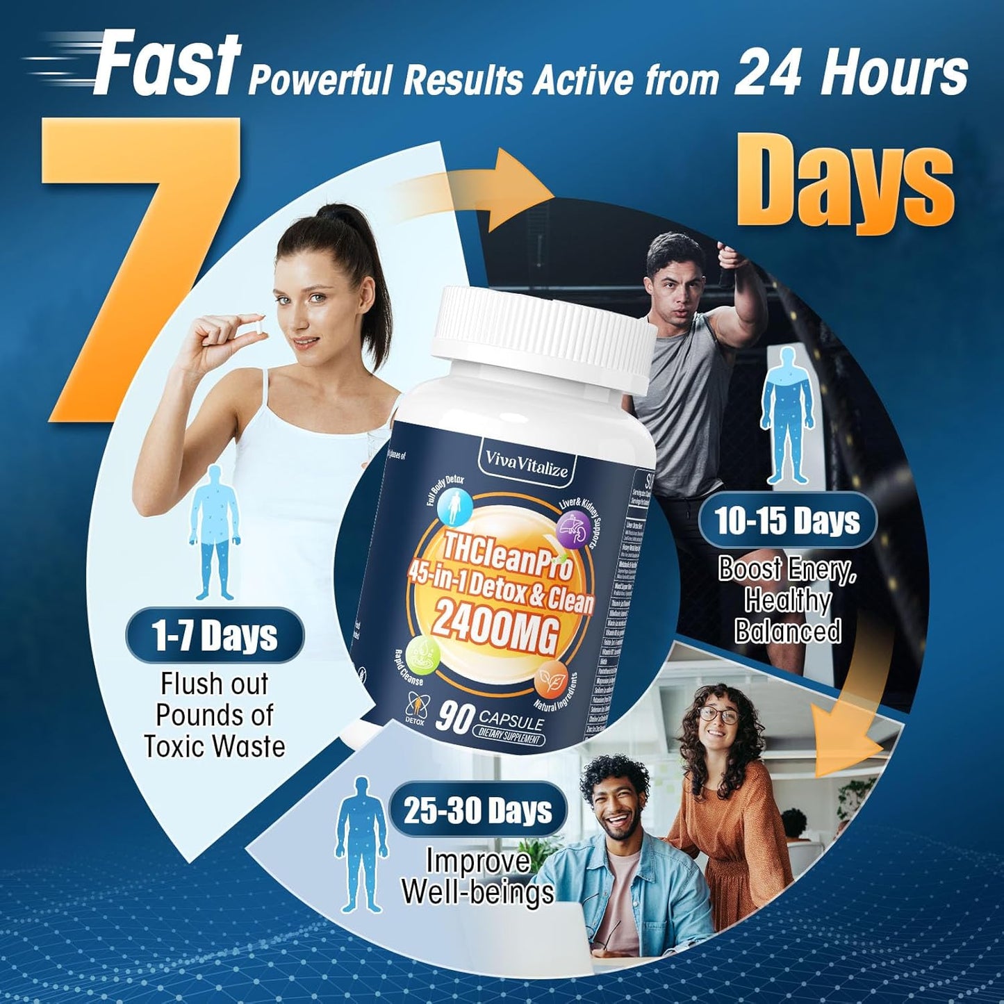 45-in-1 Liver Detox Capsules with Zeolite, Milk Thistle, and Energy Support - 100% Natural Formula for Heavy Metal Detox and Immune Health - 60 Capsules