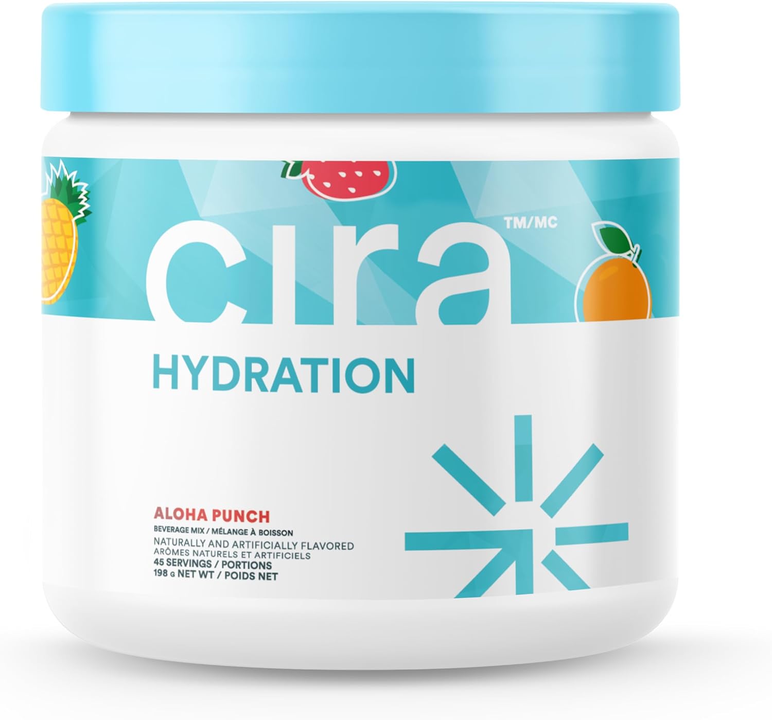45-Serving Cira Hydration Powder: Electrolyte Drink Mix with Himalayan Salt for Dehydration Relief - Fruit Punch Flavor