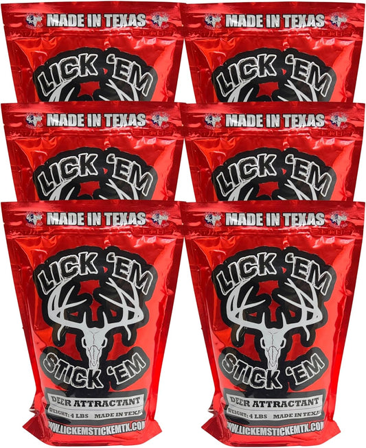 4lb Bag of Lick'Em Stick'Em Deer Attractant | Natural Powder for Year-Round Hunting | Long-Lasting Wildlife Tracking and Nutrient-Rich Deer Lure