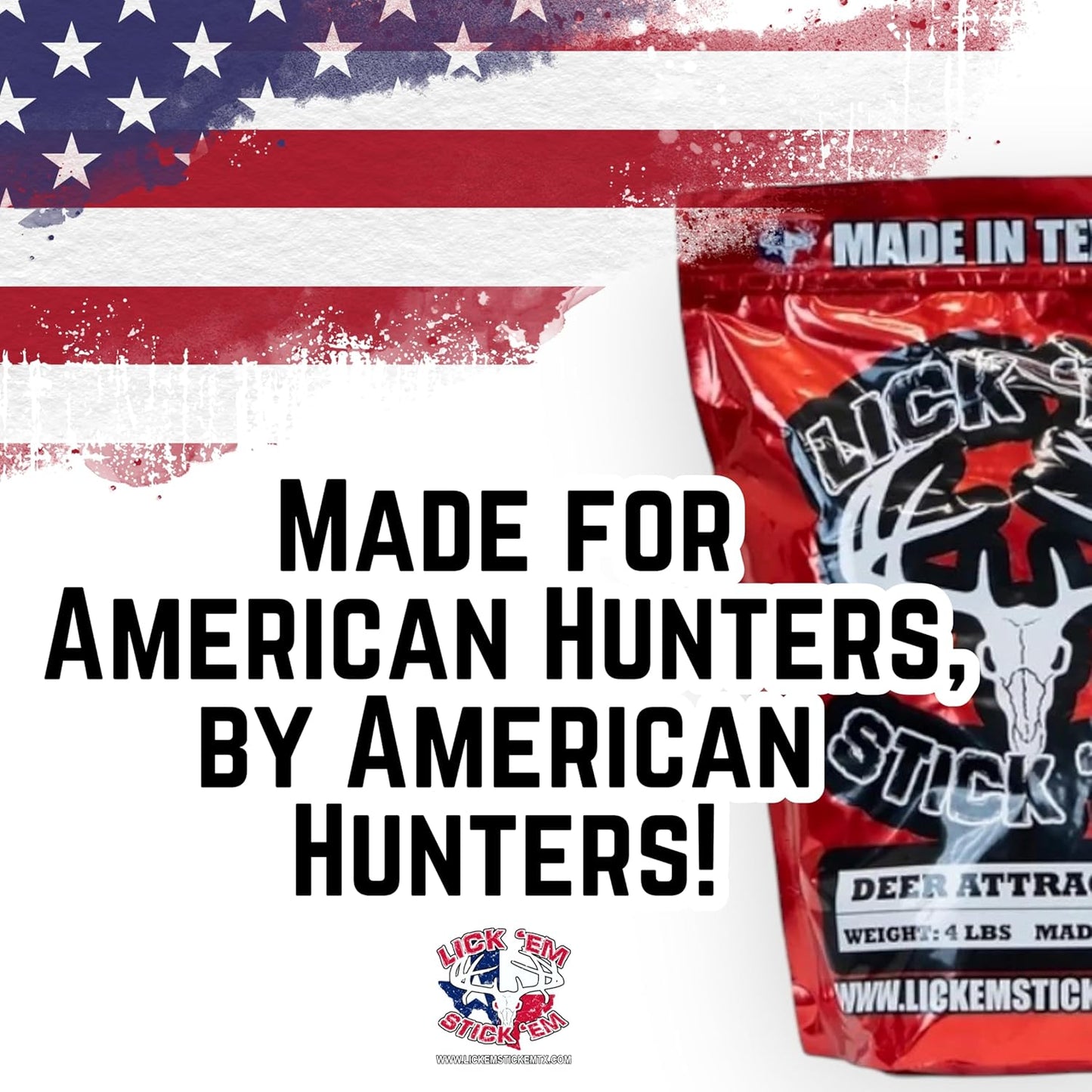 4lb Bag of Lick'Em Stick'Em Deer Attractant | Natural Powder for Year-Round Hunting | Long-Lasting Wildlife Tracking and Nutrient-Rich Deer Lure