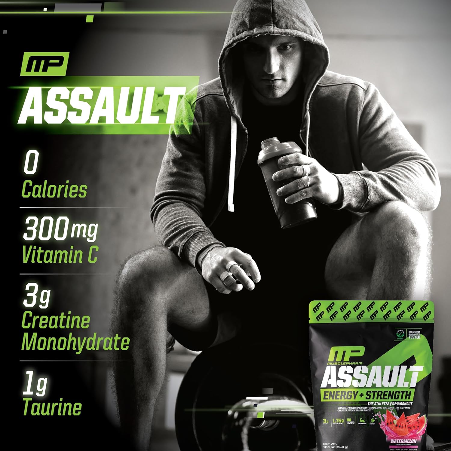 4lb Chocolate Protein and Watermelon Preworkout Bundle by Muscle Pharm Combat and Assault