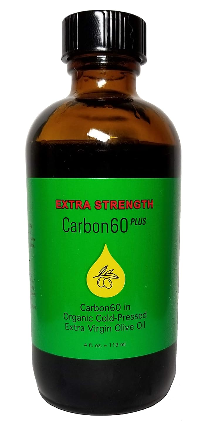 4oz Carbon60 Plus Extra Strength Olive Oil - Solvent Free, Research Grade C60 Lipofullerene