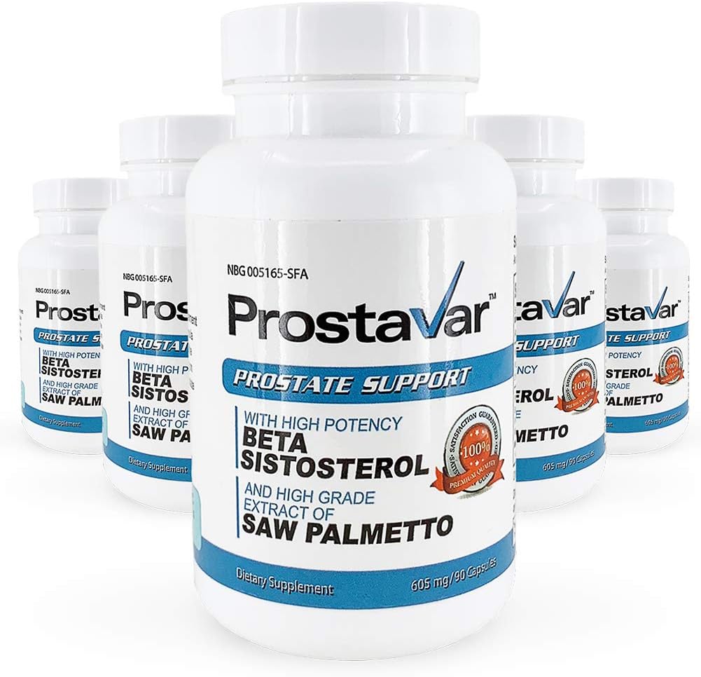 5 Bottles of Prostavar Prostate Support Supplement with Saw Palmetto