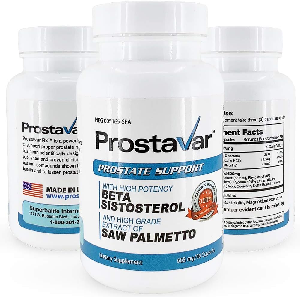 5 Bottles of Prostavar Prostate Support Supplement with Saw Palmetto