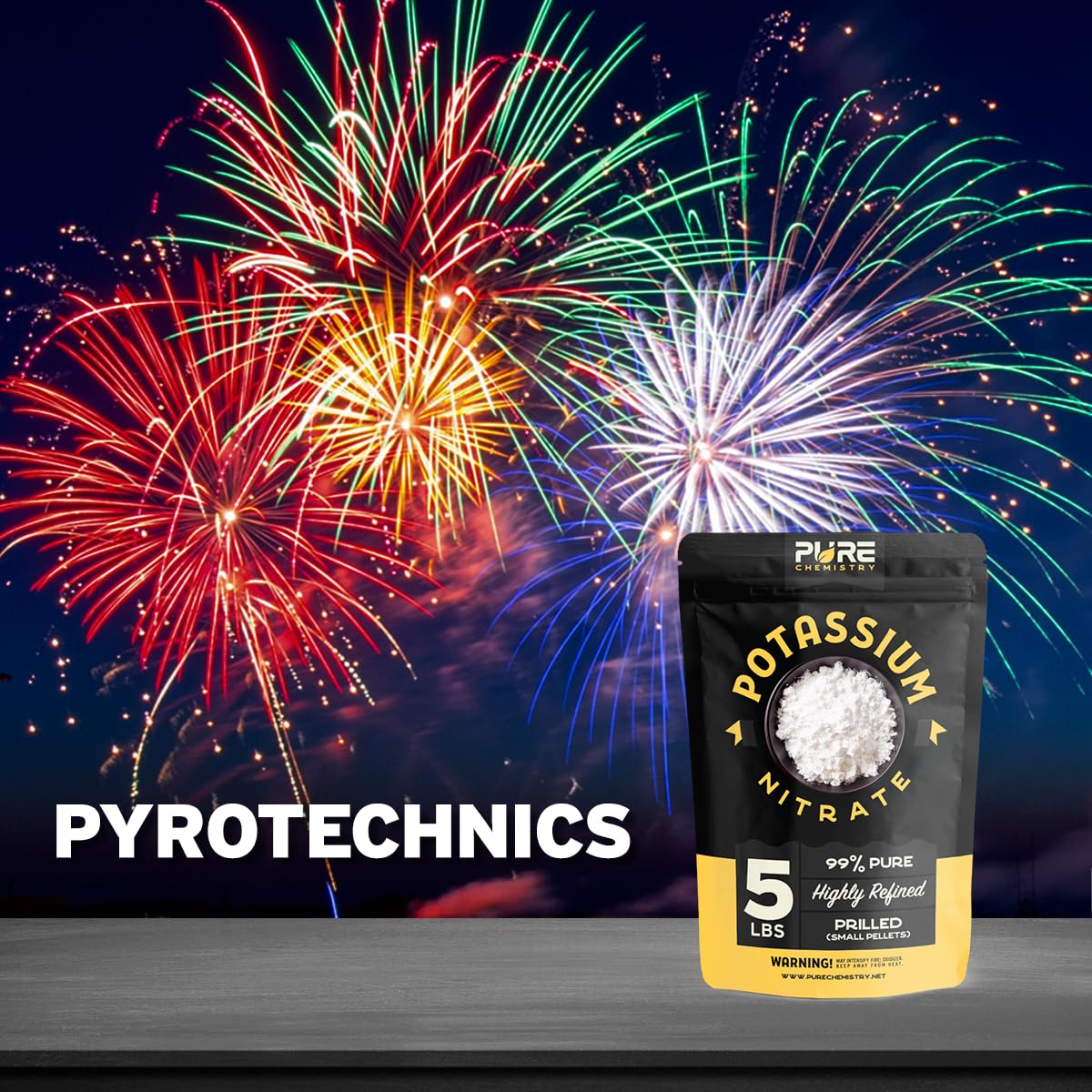 5 lb Ecoxall Prilled Potassium Nitrate Powder - 99% Pure - Multiuse for Lawn Care, Tree Stump Removal - Industrial Strength