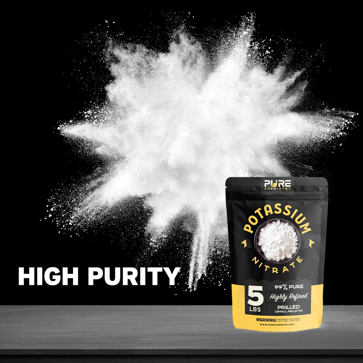 5 lb Ecoxall Prilled Potassium Nitrate Powder - 99% Pure - Multiuse for Lawn Care, Tree Stump Removal - Industrial Strength