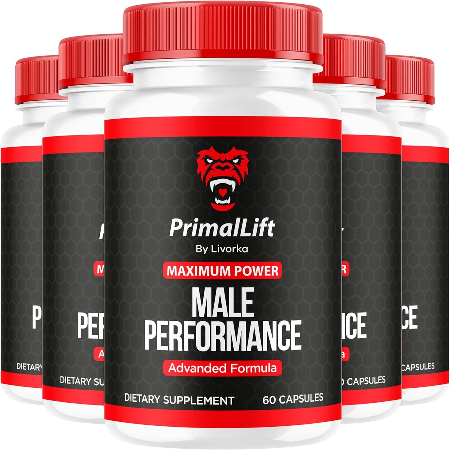 5 Month Supply of LIVORKA Primal Lift Capsules - All Natural Advanced Formula for Men - 300 Pills
