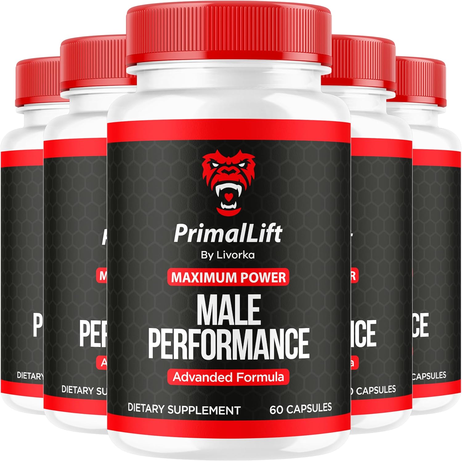 5 Month Supply of LIVORKA Primal Lift Capsules - All Natural Advanced Formula for Men - 300 Pills
