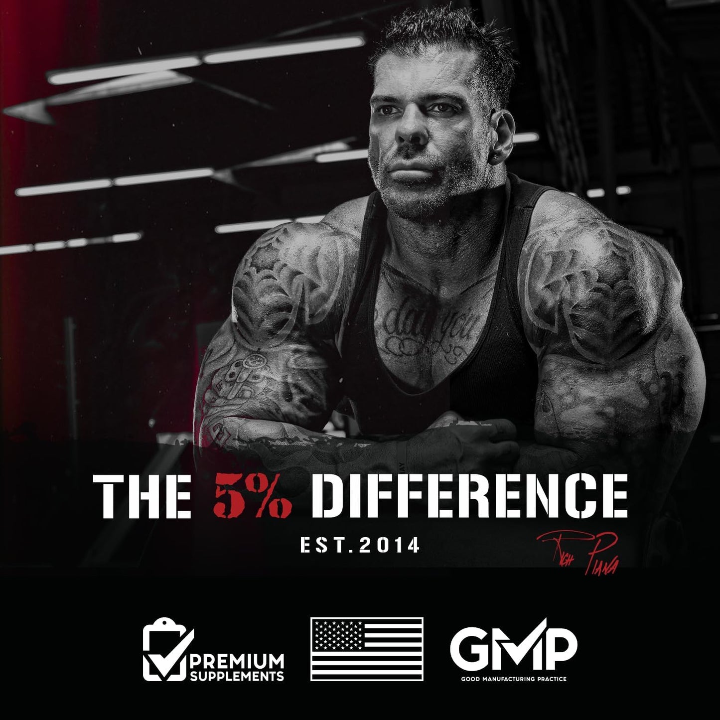 5% Nutrition Rich Piana Pump Shot Liquid Glycerol 12 Pack Caddy Tropical Punch - Boost Workout Performance
