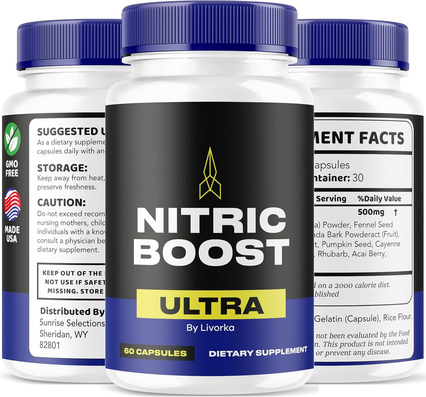 5 Pack Nitric Boost Ultra Capsules - Advanced Formula for 5 Months Supply with 300 Capsules