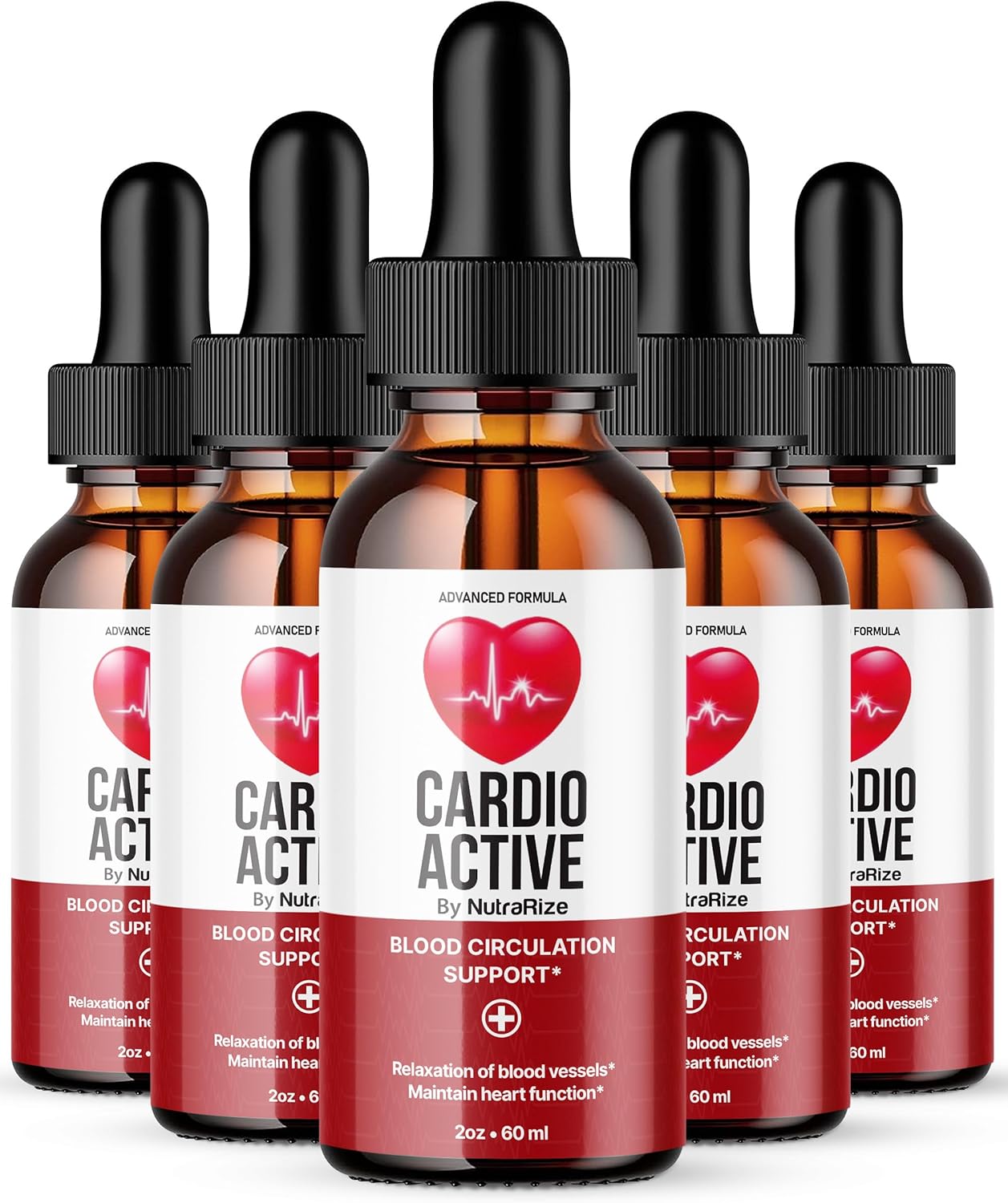 5-Pack NutraRize Cardio Active Drops - Advanced Formula for Natural Cardiovascular Support - Official Supplement with All-Natural Ingredients - 150 Servings