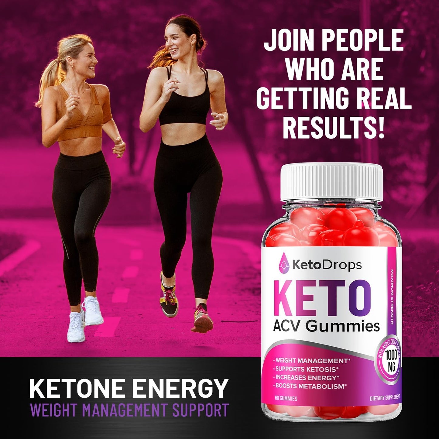 5 Pack of Keto Drops ACV Gummies for Weight Management - Advanced Formula with Apple Cider Vinegar - Dietary Supplement for Men and Women (300 Gummies)