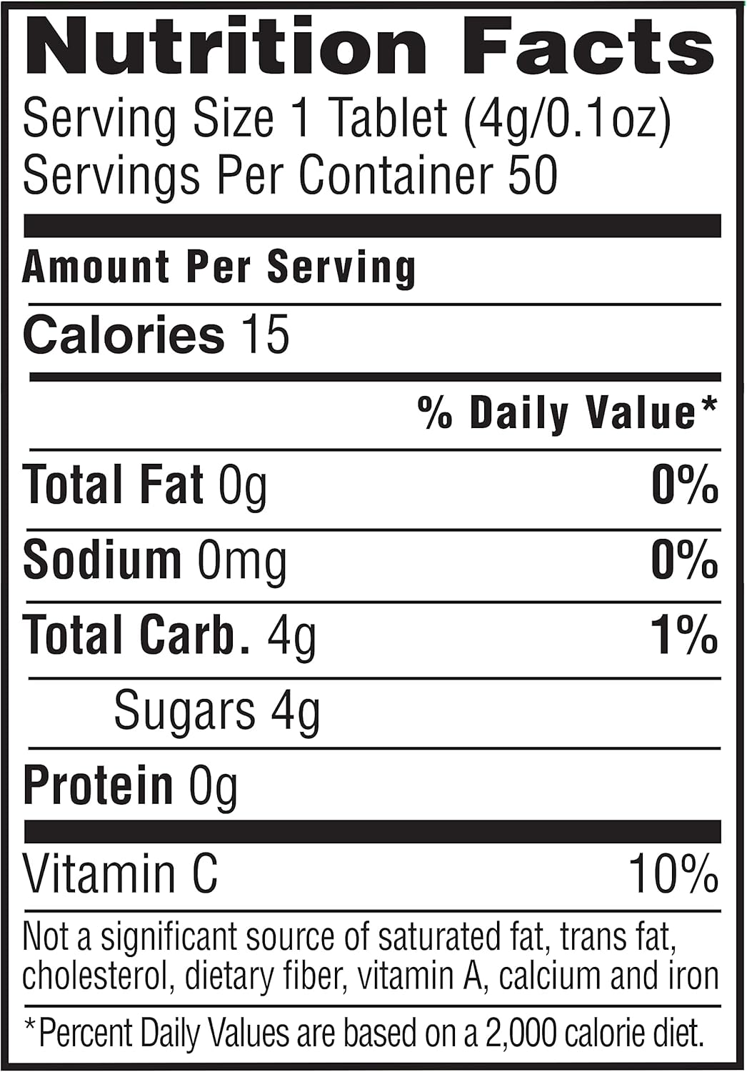 50 Count ReliOn Orange Flavor Glucose Tablets for Quick Energy Boost