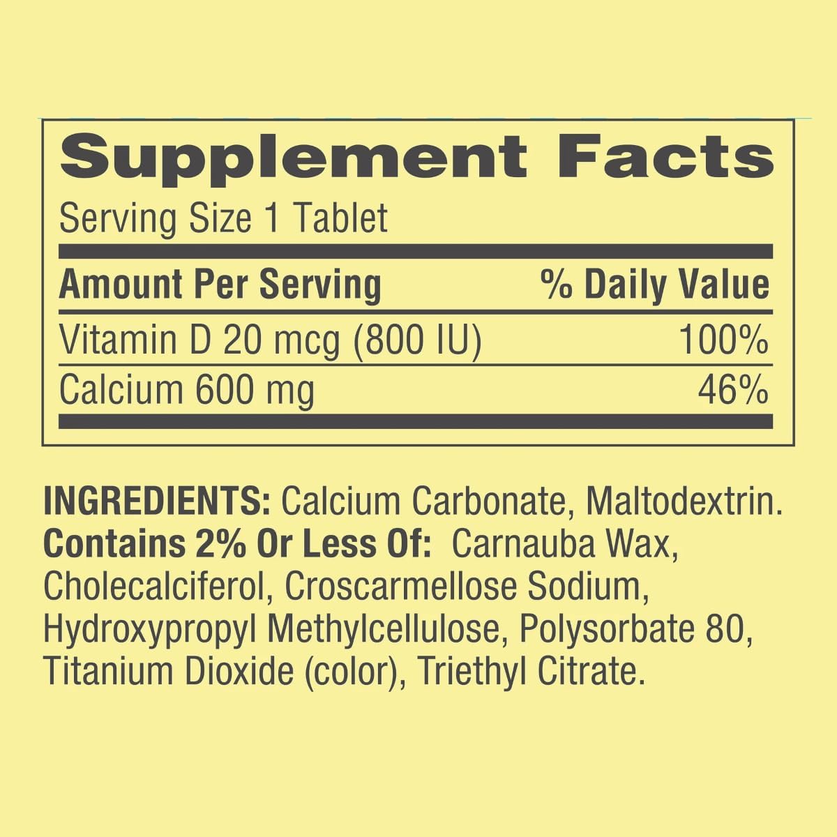 500 Count Spring Valley Calcium 600 mg + Vitamin D 20 mcg Tablets with Weekly Pill Organizer - Bone Health Supplement