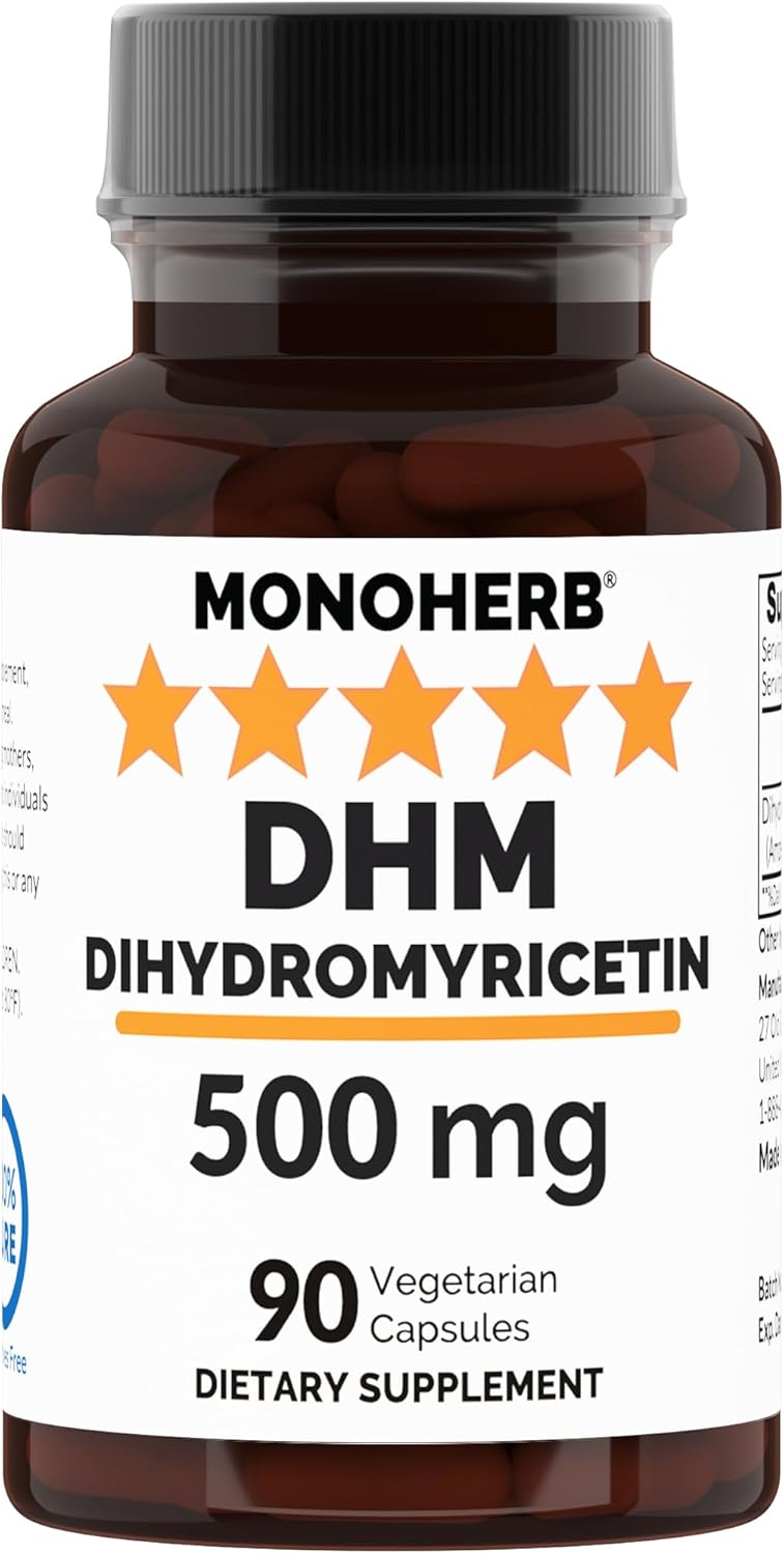 500 mg Dihydromyricetin Supplement - 90 Vegetarian Capsules (90 Servings)