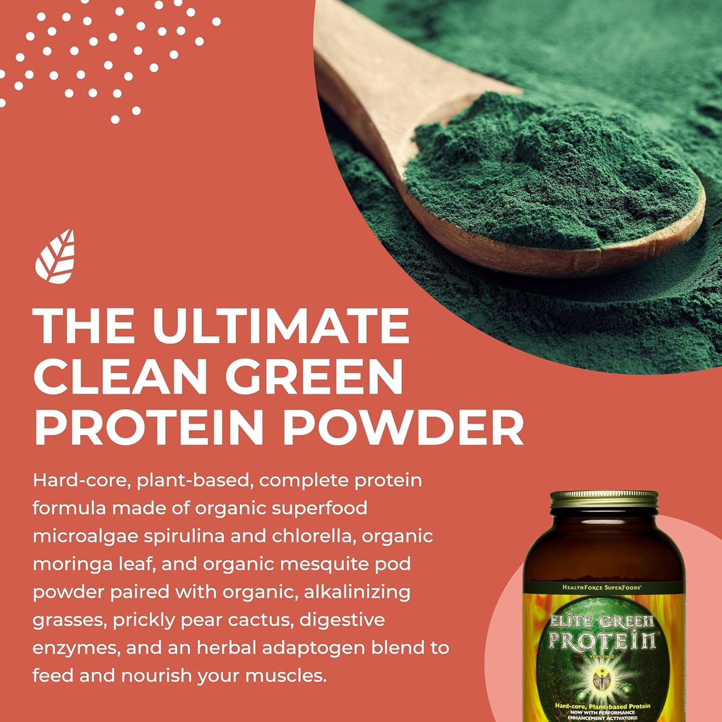 500g HealthForce SuperFoods Elite Green Protein Powder - Organic Superfood Blend for Optimal Health