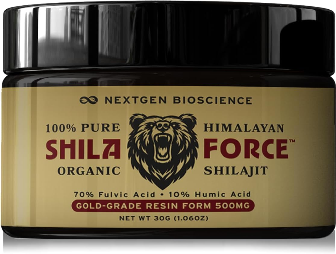 500mg Organic ShilaForce™ Shilajit Live Resin with 70% Fulvic Acid & 10% Humic Acid - 85+ Trace Minerals - 30g USA Made
